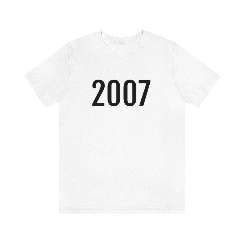 T-Shirt with Number 2007 On | Numbered Tee White T-Shirt Petrova Designs