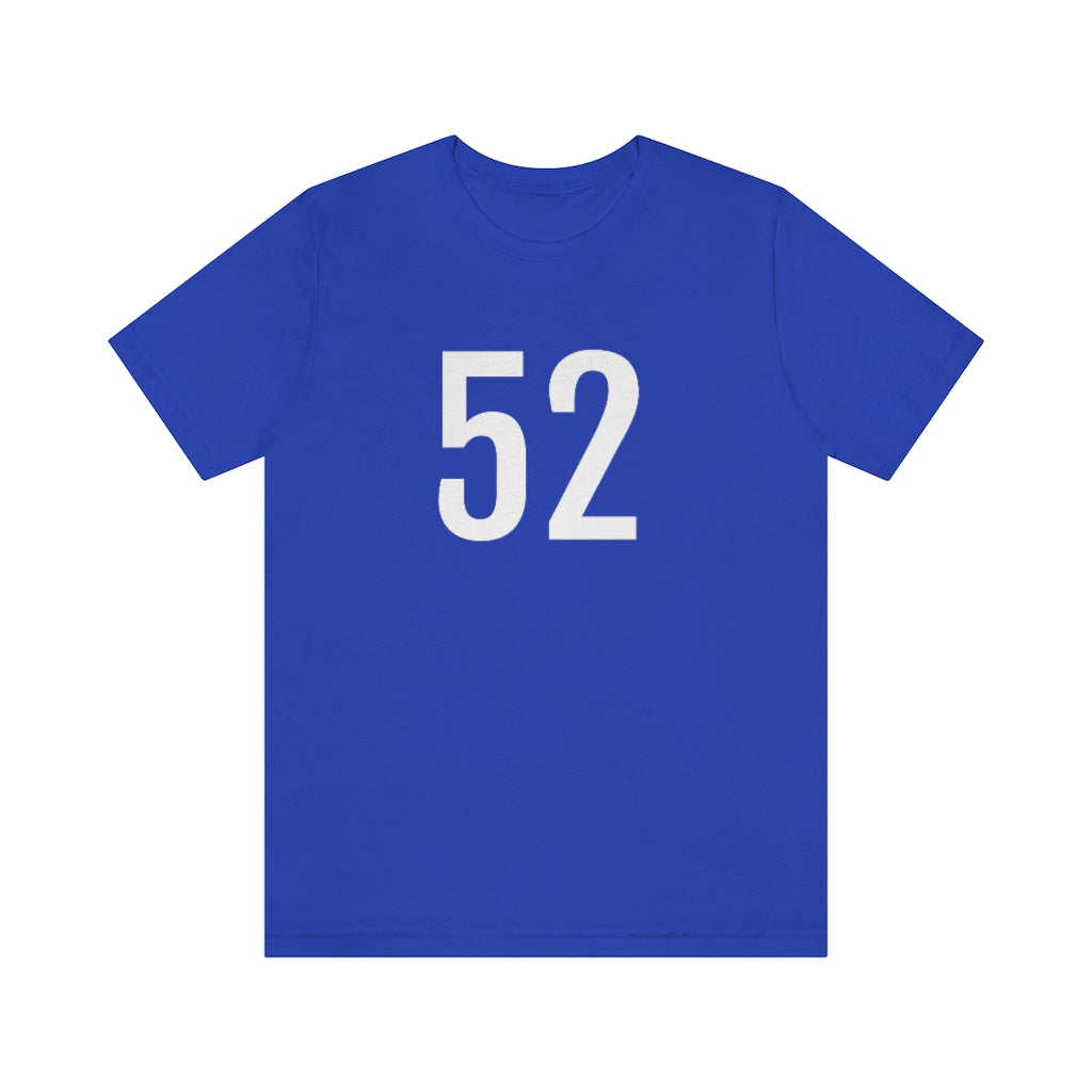 T-Shirt with Number 52 On | Numbered Tee True Royal T-Shirt Petrova Designs