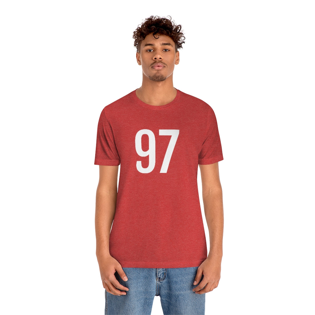 T-Shirt with Number 97 On | Numbered Tee T-Shirt Petrova Designs