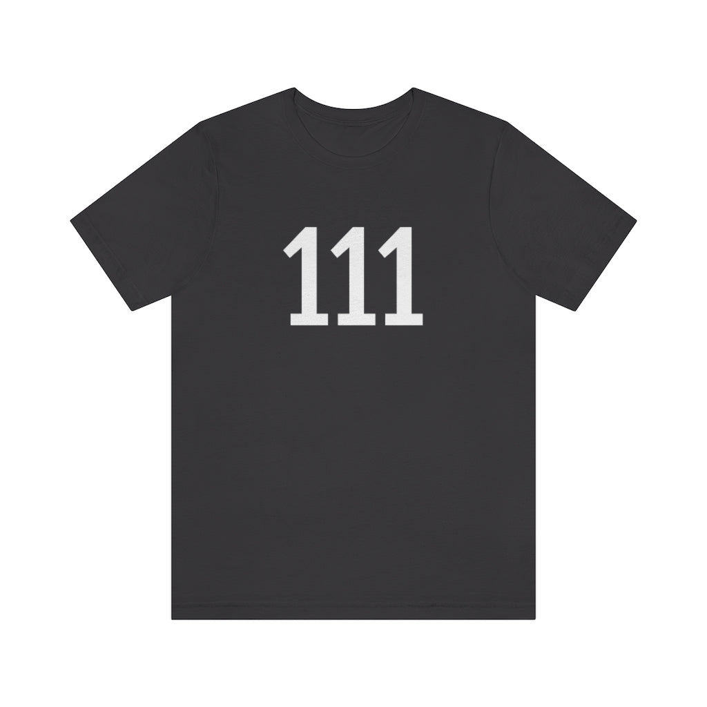 T-Shirt with Number 111 On | Numbered Tee Dark Grey T-Shirt Petrova Designs