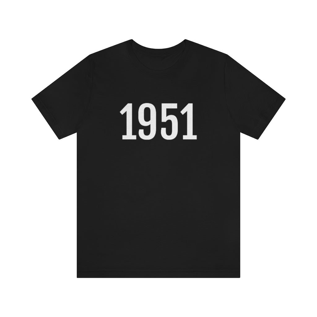 T-Shirt with Number 1951 On | Numbered Tee Black T-Shirt Petrova Designs