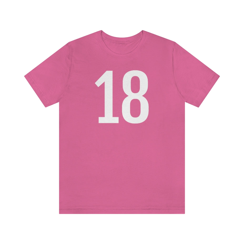 T-Shirt with Number 18 On | Numbered Tee Charity Pink T-Shirt Petrova Designs