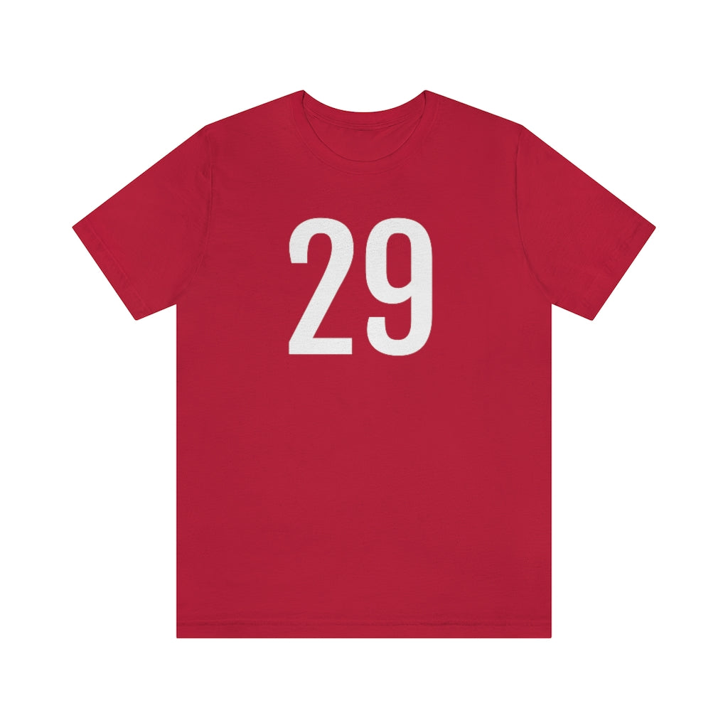 T-Shirt with Number 29 On | Numbered Tee Red T-Shirt Petrova Designs