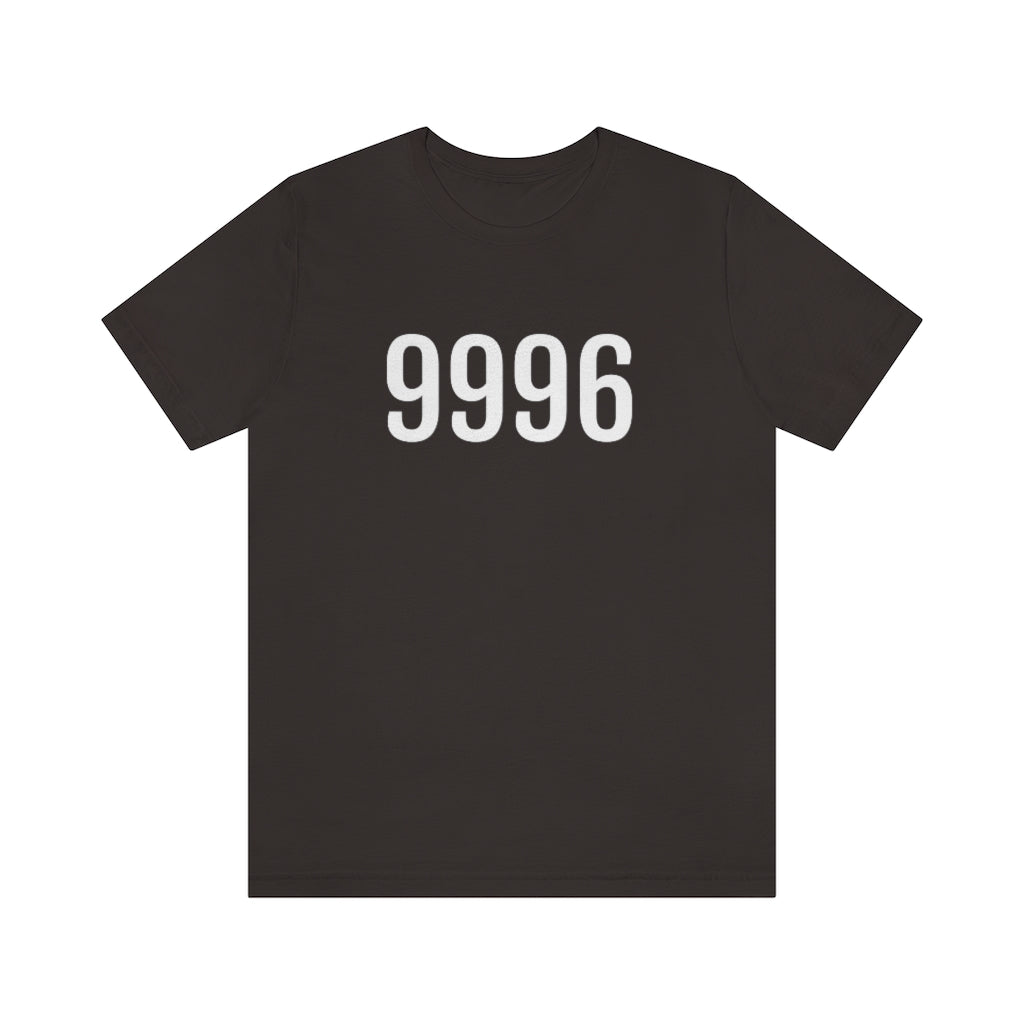T-Shirt with Number 9996 On | Numbered Tee Brown T-Shirt Petrova Designs