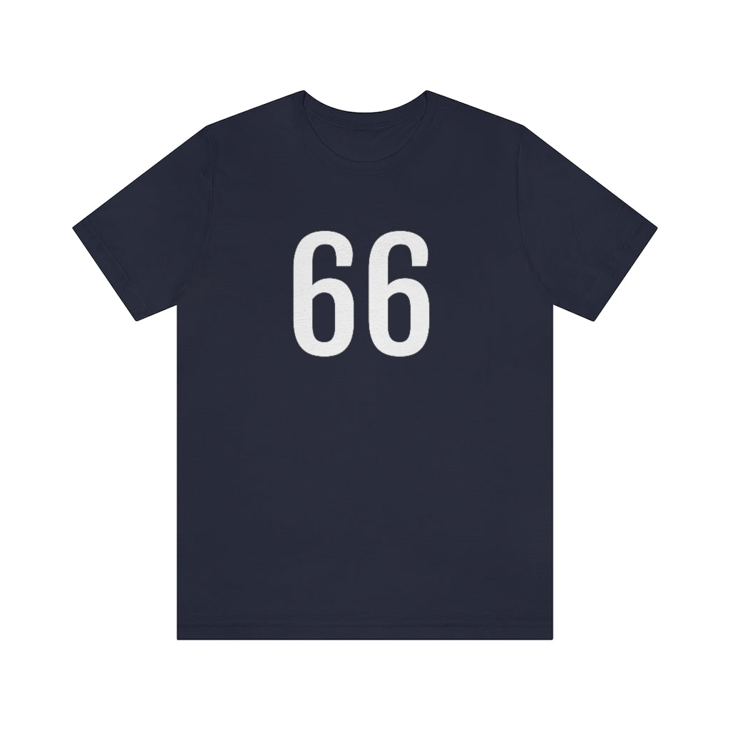 T-Shirt with Number 66 On | Numbered Tee Navy T-Shirt Petrova Designs