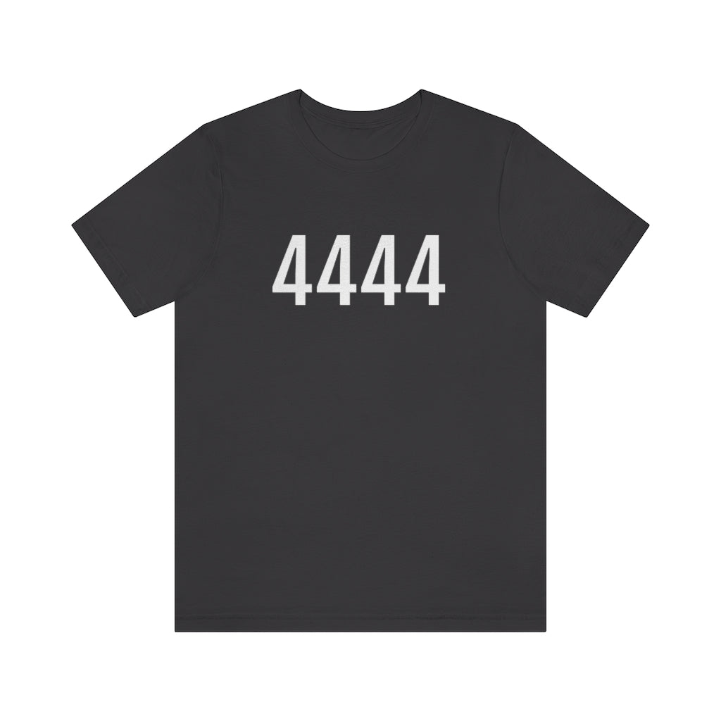 T-Shirt with Number 4444 On | Numbered Tee Dark Grey T-Shirt Petrova Designs