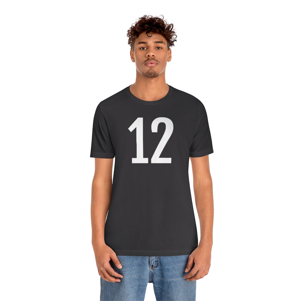 T-Shirt with Number 12 On | Numbered Tee T-Shirt Petrova Designs