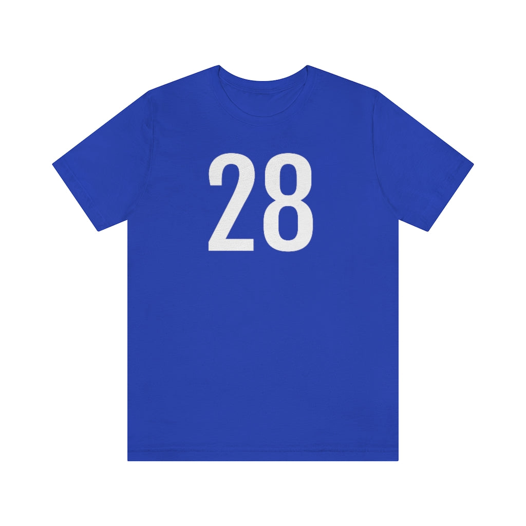 T-Shirt with Number 28 On | Numbered Tee True Royal T-Shirt Petrova Designs