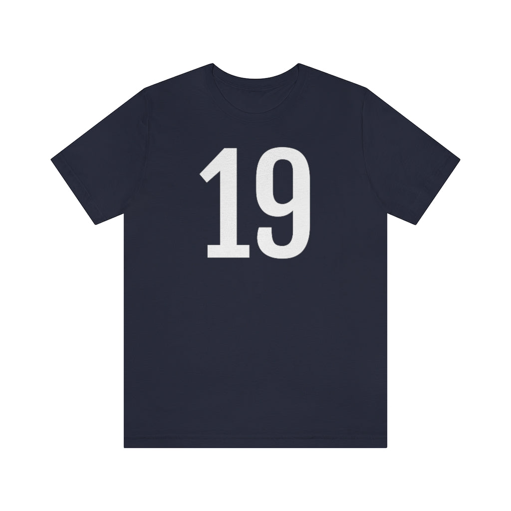 T-Shirt with Number 19 On | Numbered Tee Navy T-Shirt Petrova Designs