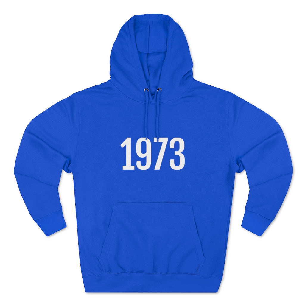 Number 1973 Hoodie | 1973 Sweatshirt with Number On Royal Blue Hoodie Petrova Designs