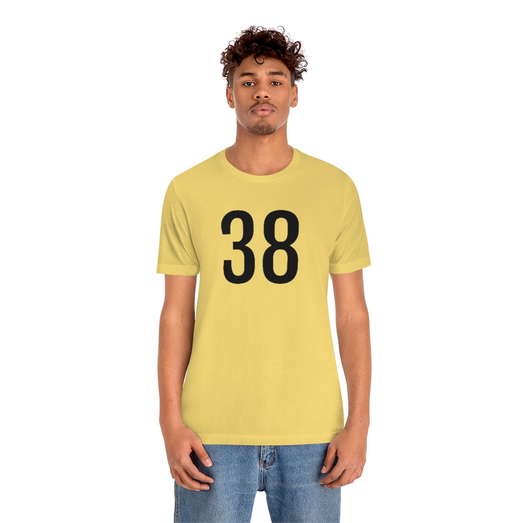 T-Shirt with Number 38 On | Numbered Tee T-Shirt Petrova Designs