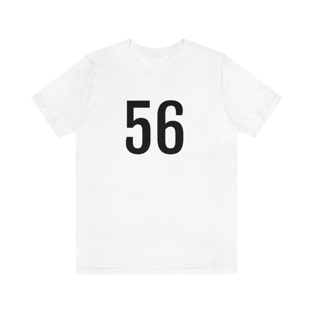 T-Shirt with Number 56 On | Numbered Tee White T-Shirt Petrova Designs