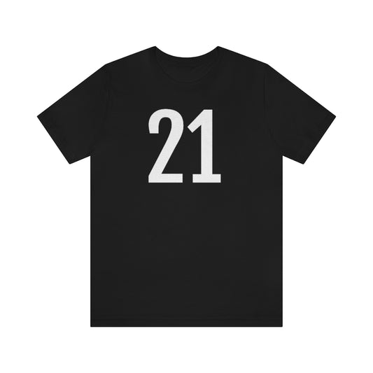 T-Shirt with Number 21 On | Numbered Tee Black T-Shirt Petrova Designs