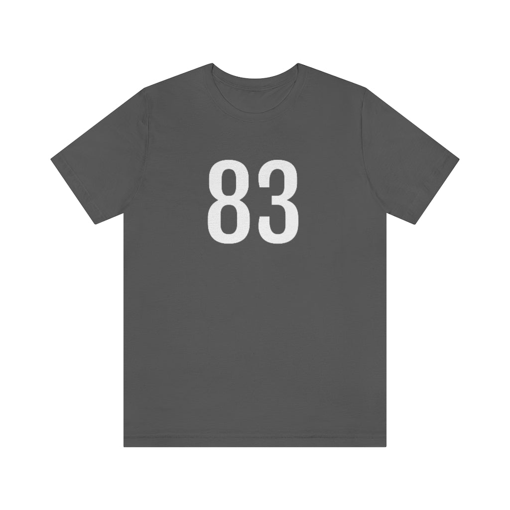 T-Shirt with Number 83 On | Numbered Tee Asphalt T-Shirt Petrova Designs