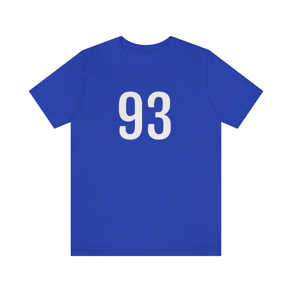 T-Shirt with Number 93 On | Numbered Tee True Royal T-Shirt Petrova Designs