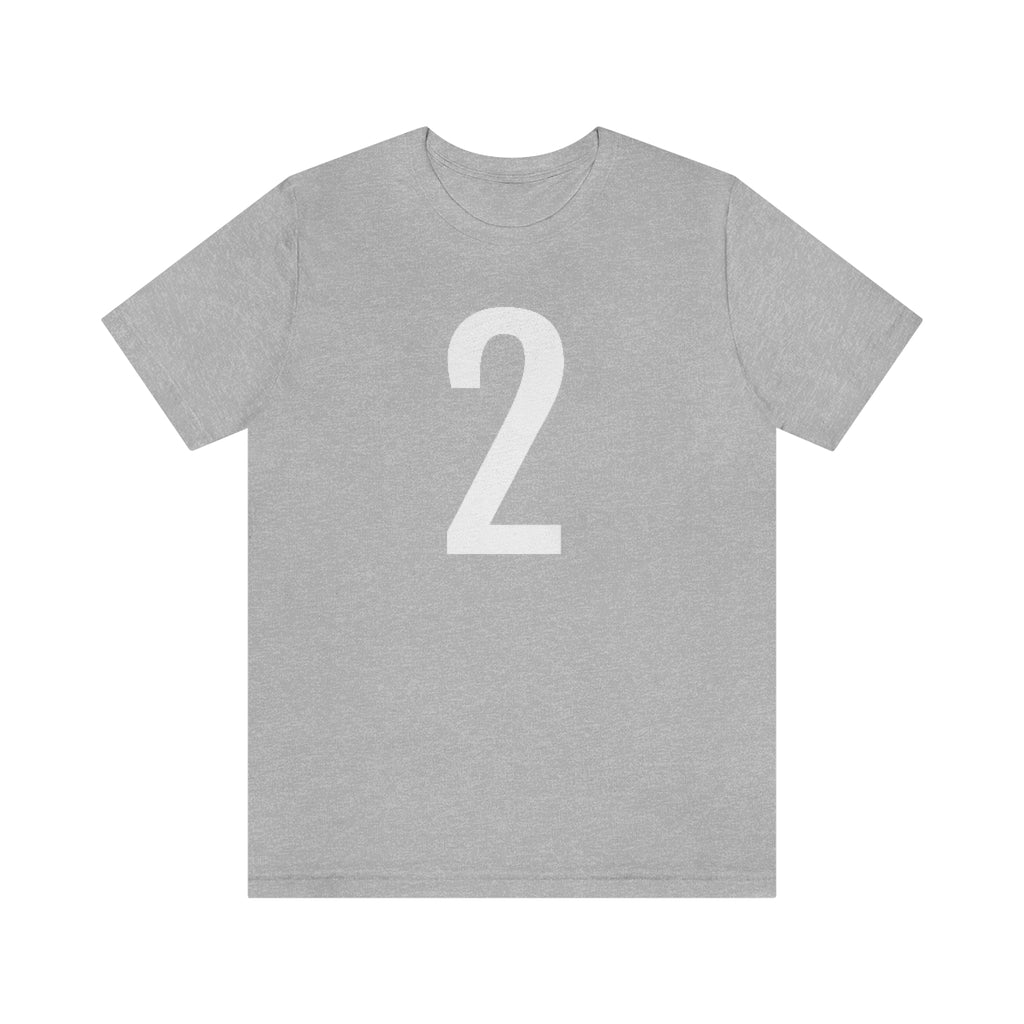 T-Shirt with Number 2 On | Numbered Tee Athletic Heather T-Shirt Petrova Designs