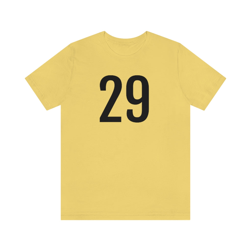 T-Shirt with Number 29 On | Numbered Tee Yellow T-Shirt Petrova Designs