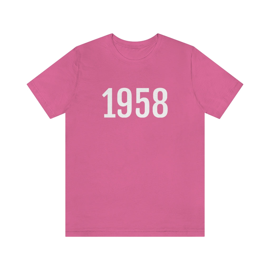 T-Shirt with Number 1958 On | Numbered Tee Charity Pink T-Shirt Petrova Designs