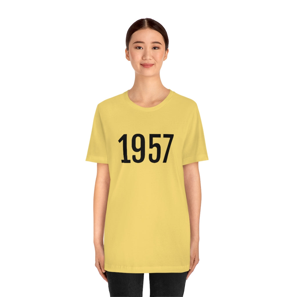 T-Shirt with Number 1957 On | Numbered Tee T-Shirt Petrova Designs