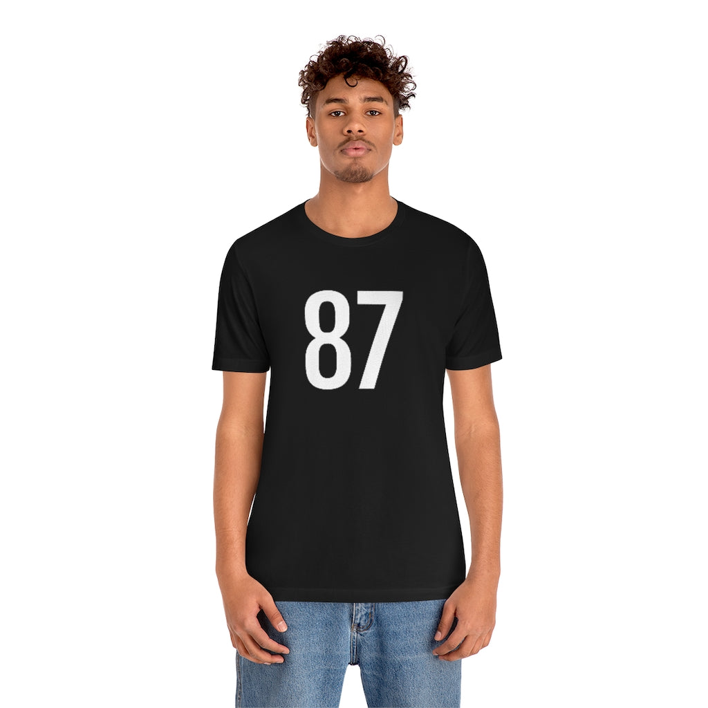 T-Shirt with Number 87 On | Numbered Tee T-Shirt Petrova Designs