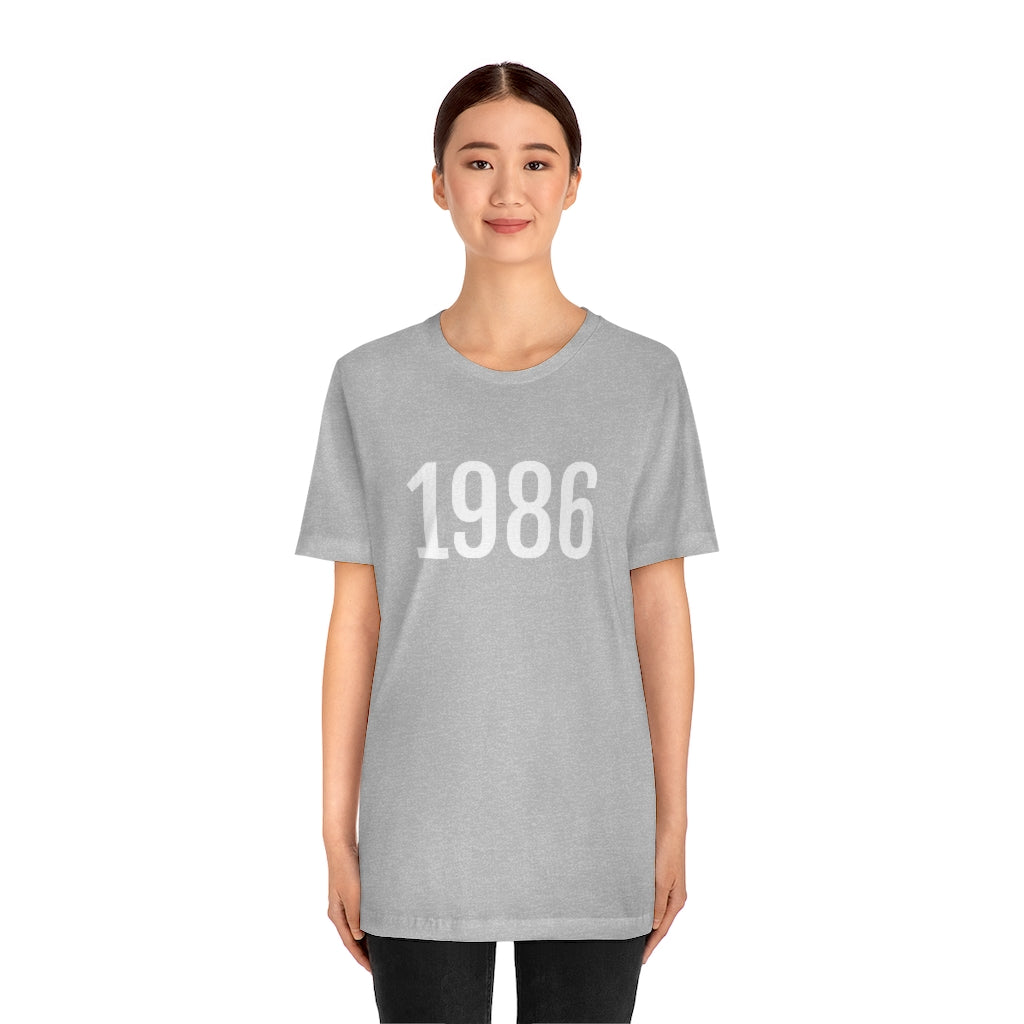 T-Shirt with Number 1986 On | Numbered Tee T-Shirt Petrova Designs