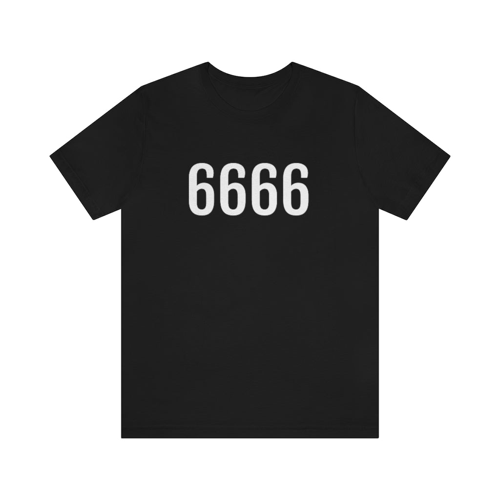 T-Shirt with Number 6666 On | Numbered Tee Black T-Shirt Petrova Designs