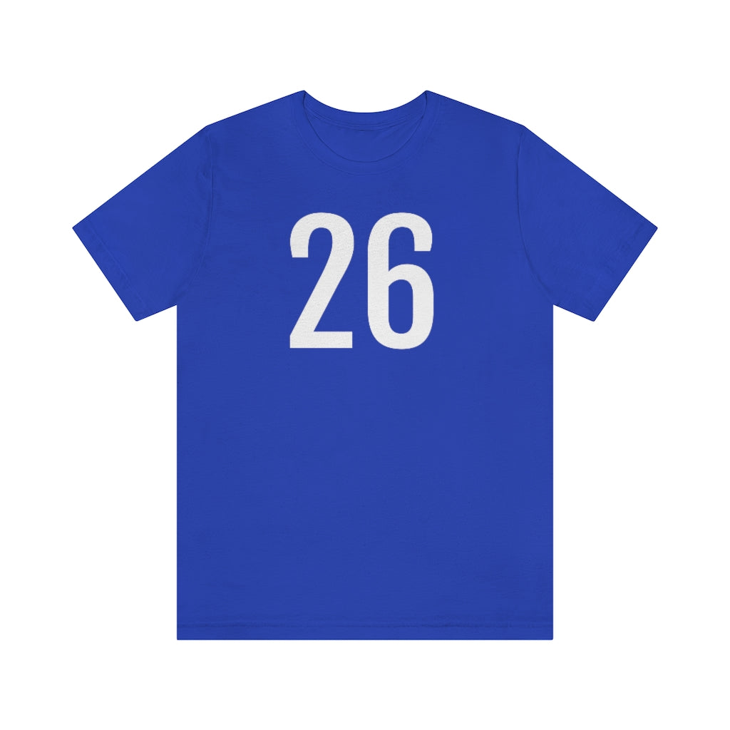 T-Shirt with Number 26 On | Numbered Tee True Royal T-Shirt Petrova Designs