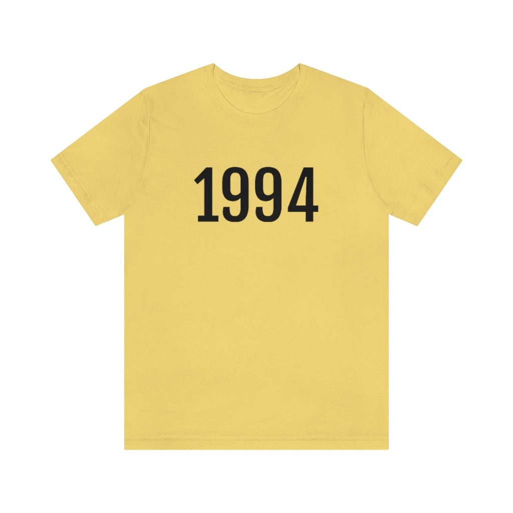 T-Shirt with Number 1994 On | Numbered Tee Yellow T-Shirt Petrova Designs