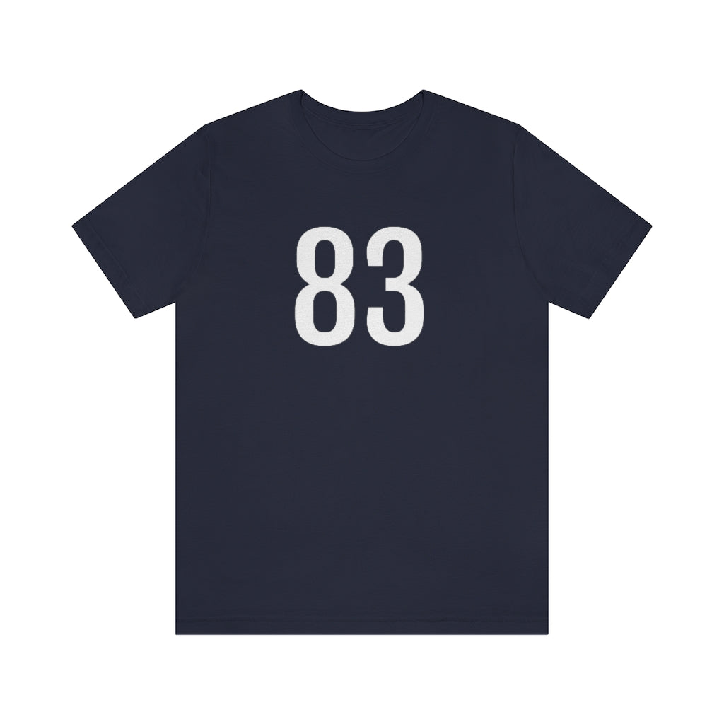 T-Shirt with Number 83 On | Numbered Tee Navy T-Shirt Petrova Designs