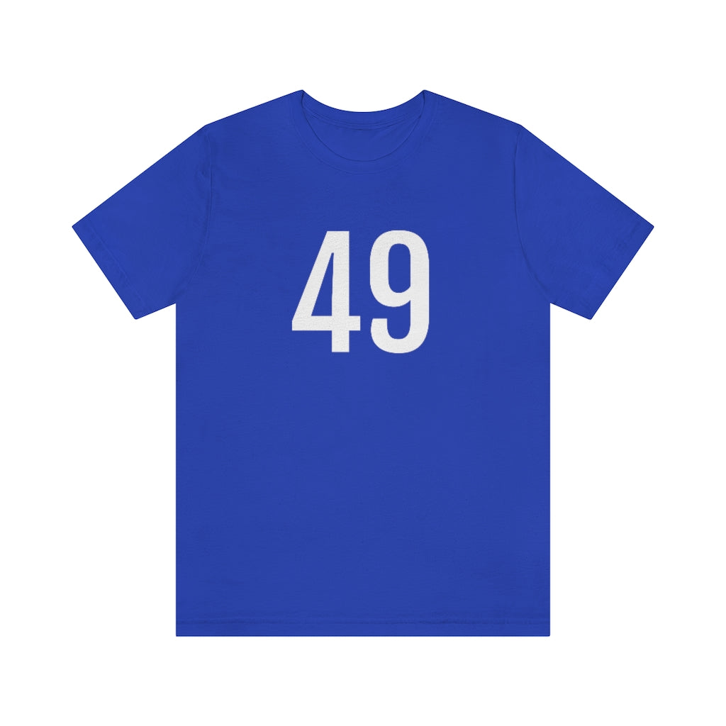 T-Shirt with Number 49 On | Numbered Tee True Royal T-Shirt Petrova Designs