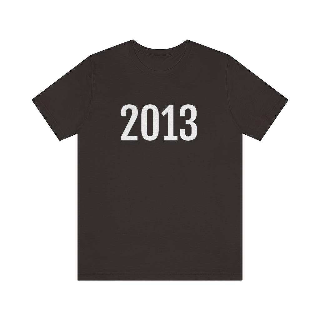 T-Shirt with Number 2013 On | Numbered Tee Brown T-Shirt Petrova Designs