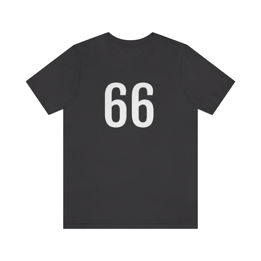 T-Shirt with Number 66 On | Numbered Tee Dark Grey T-Shirt Petrova Designs