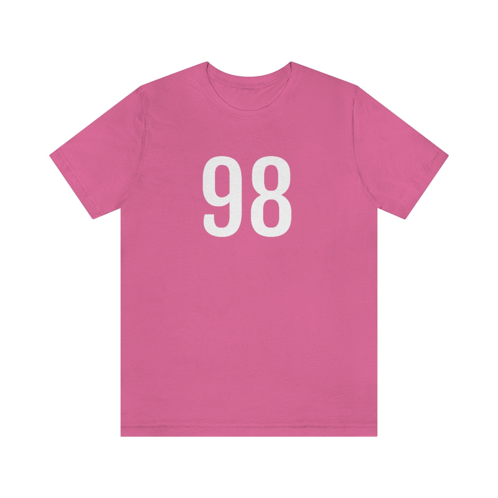 T-Shirt with Number 98 On | Numbered Tee Charity Pink T-Shirt Petrova Designs