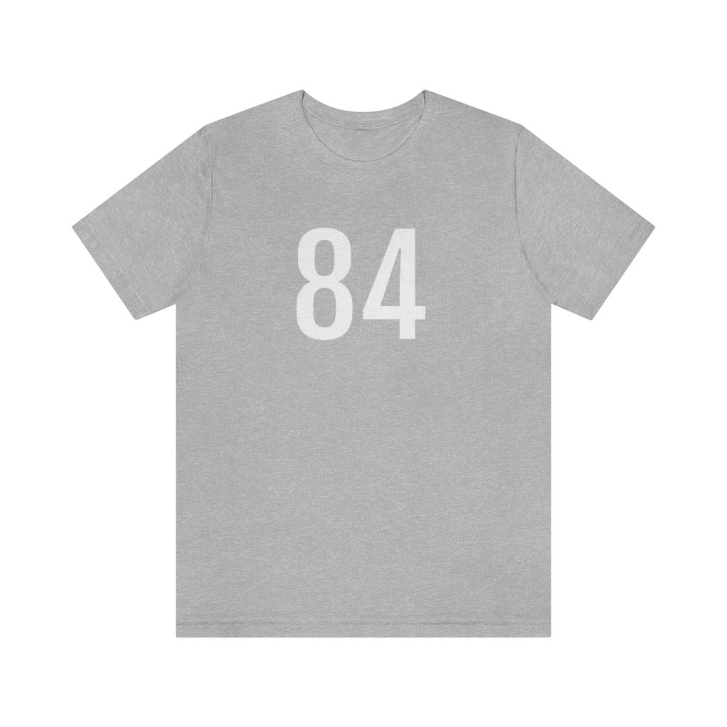 T-Shirt with Number 84 On | Numbered Tee Athletic Heather T-Shirt Petrova Designs