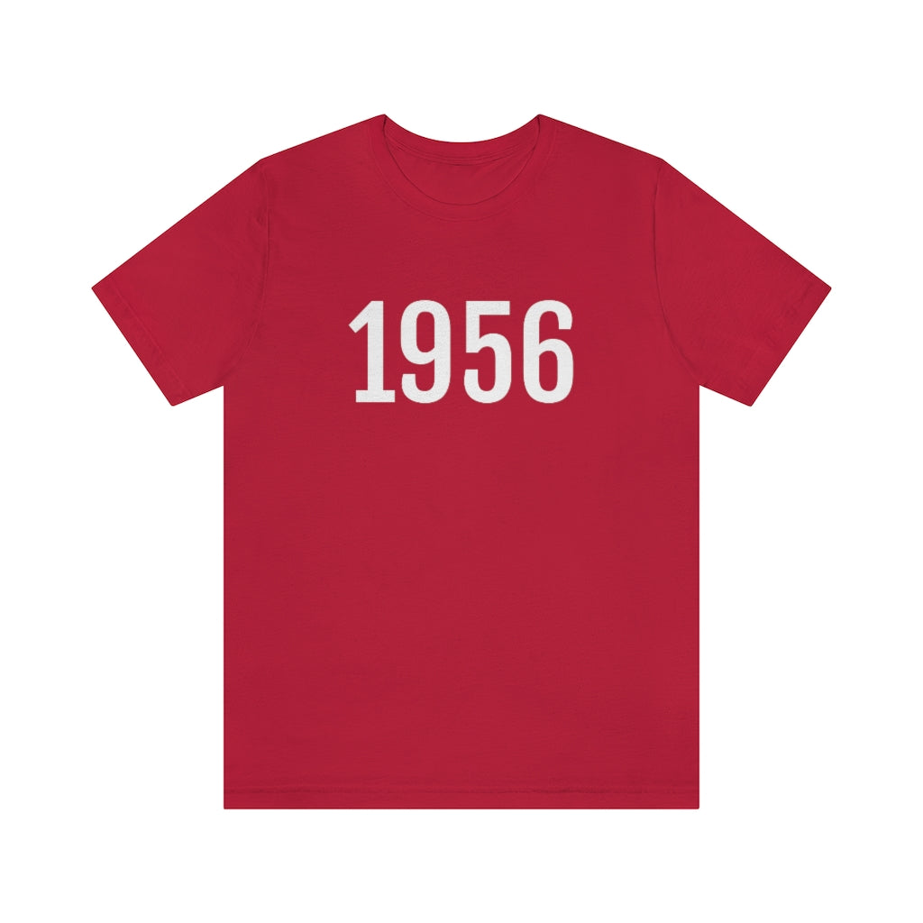 T-Shirt with Number 1956 On | Numbered Tee Red T-Shirt Petrova Designs