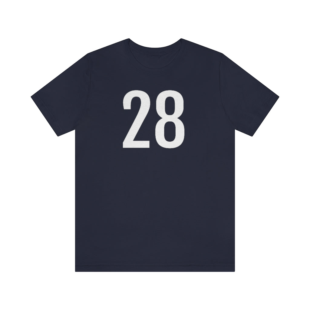 T-Shirt with Number 28 On | Numbered Tee Navy T-Shirt Petrova Designs