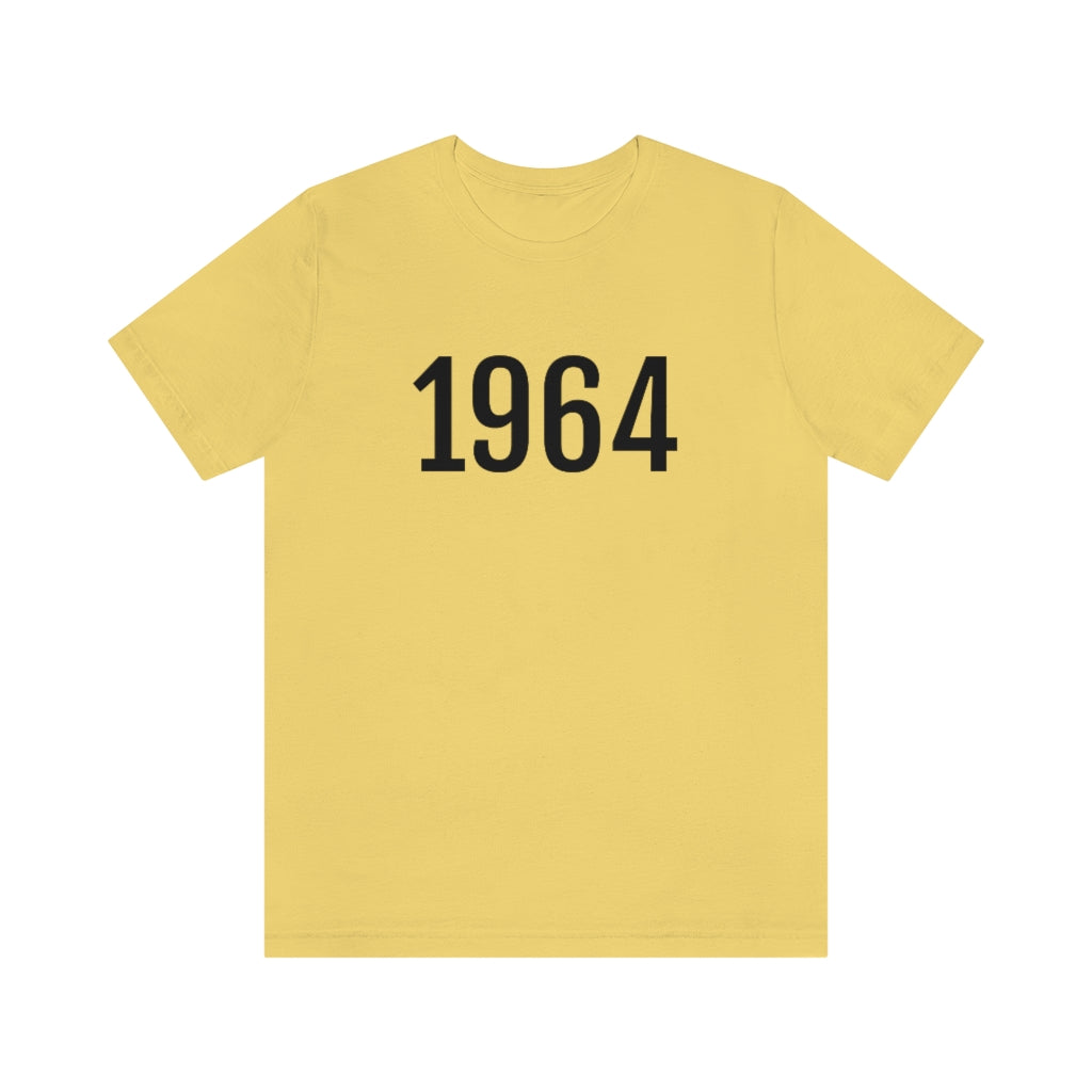 T-Shirt with Number 1964 On | Numbered Tee Yellow T-Shirt Petrova Designs