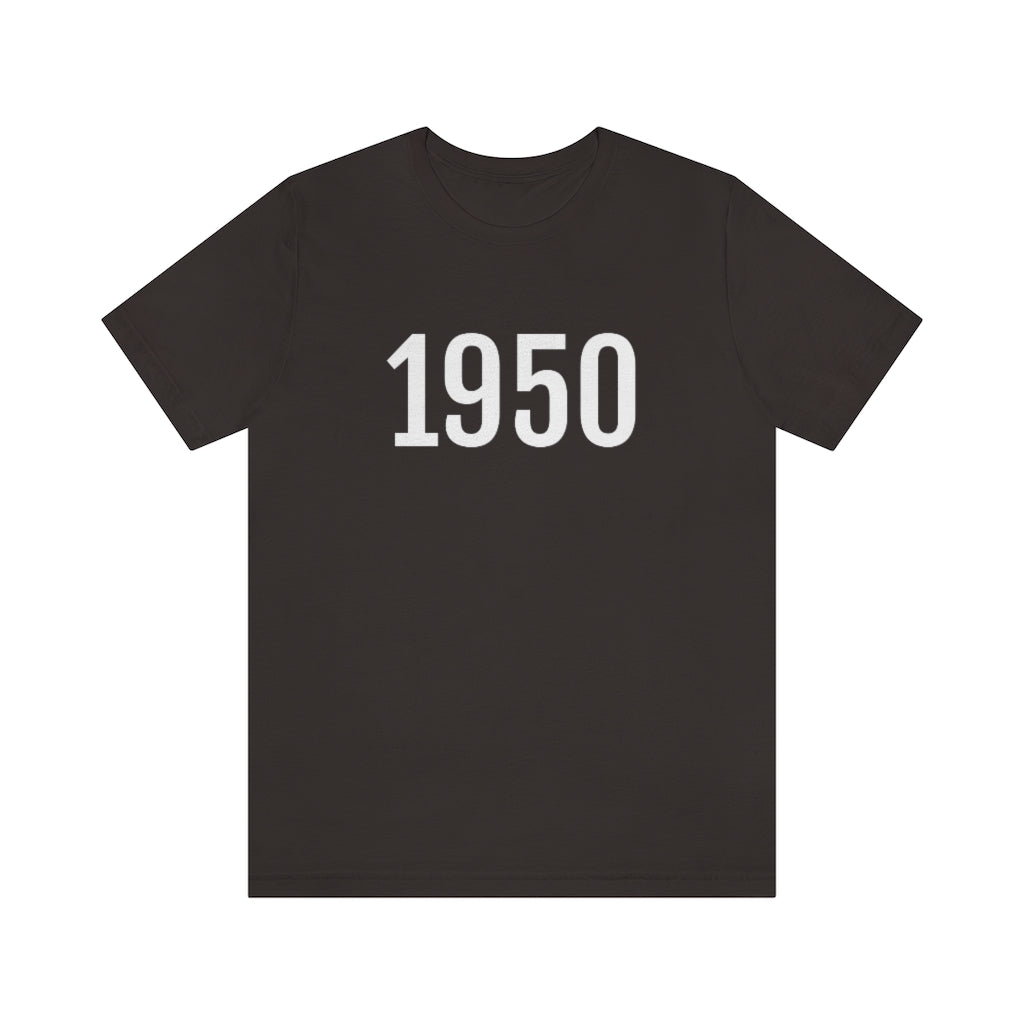T-Shirt with Number 1950 On | Numbered Tee Brown T-Shirt Petrova Designs