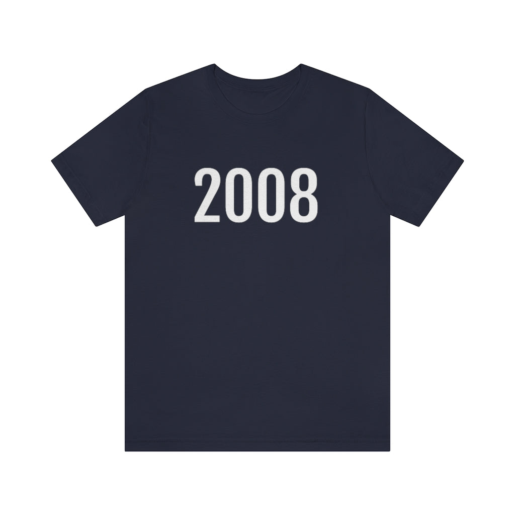 T-Shirt with Number 2008 On | Numbered Tee Navy T-Shirt Petrova Designs