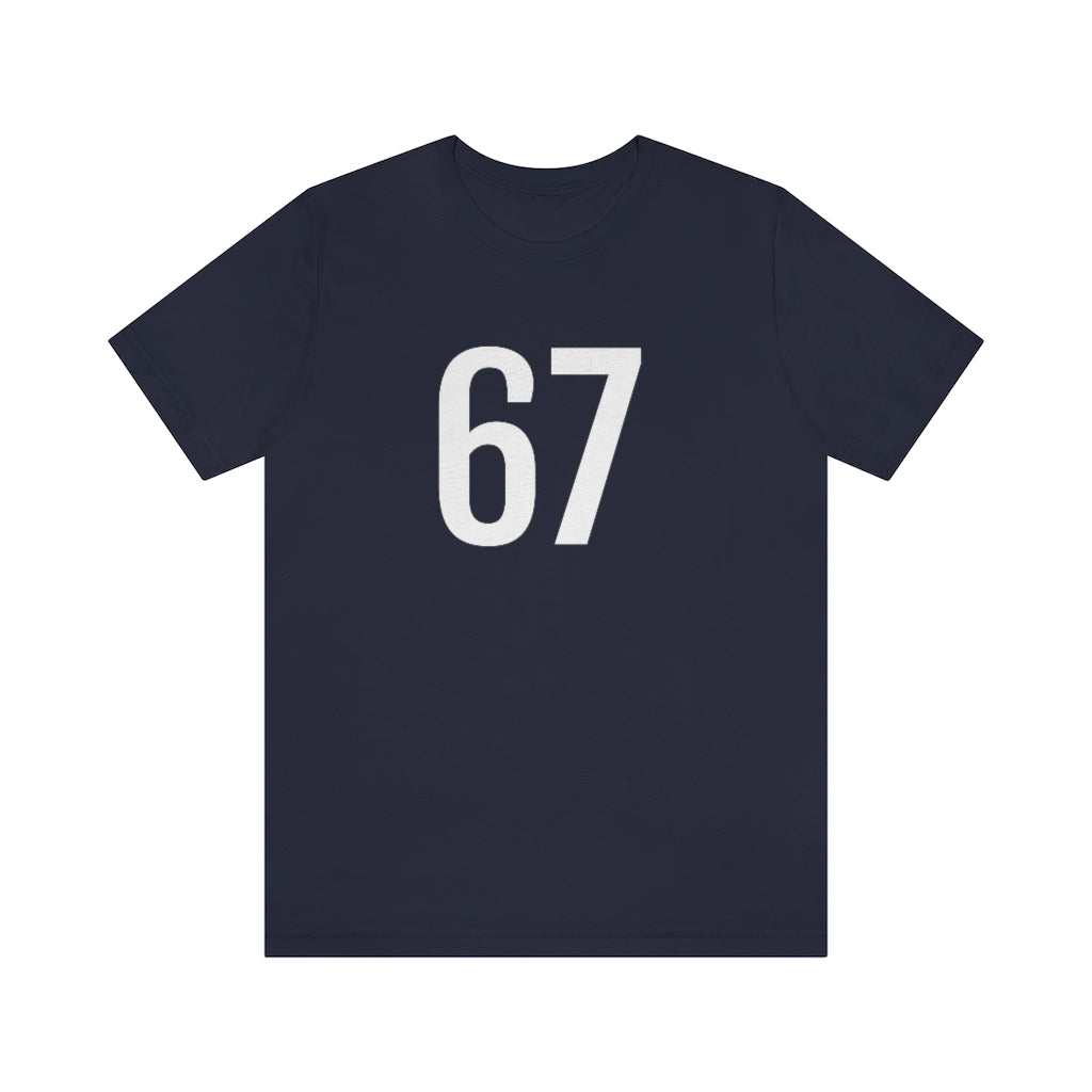 T-Shirt with Number 67 On | Numbered Tee Navy T-Shirt Petrova Designs