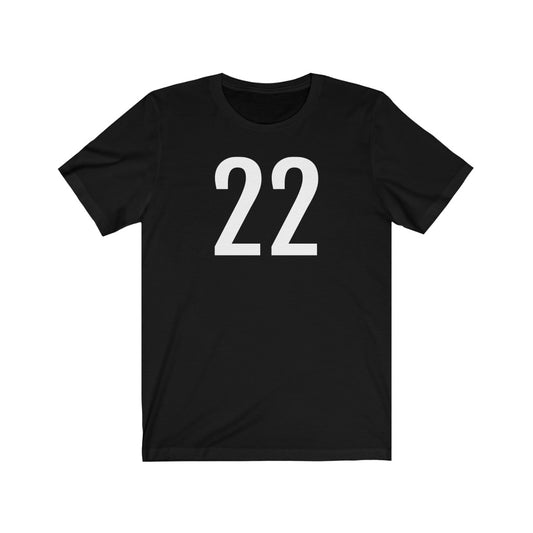 T-Shirt with Number 22 On | Numbered Tee Black T-Shirt Petrova Designs