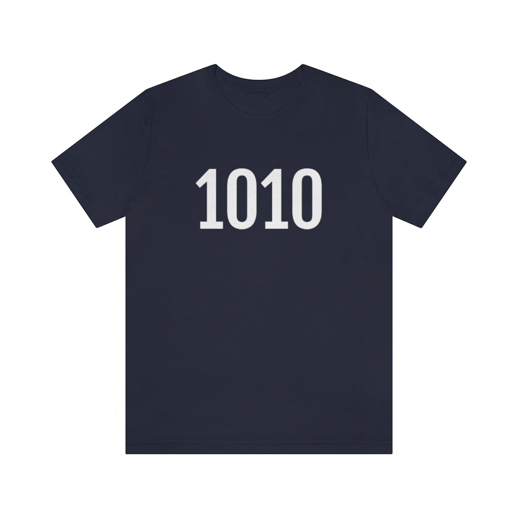 T-Shirt with Number 1010 On | Numbered Tee Navy T-Shirt Petrova Designs