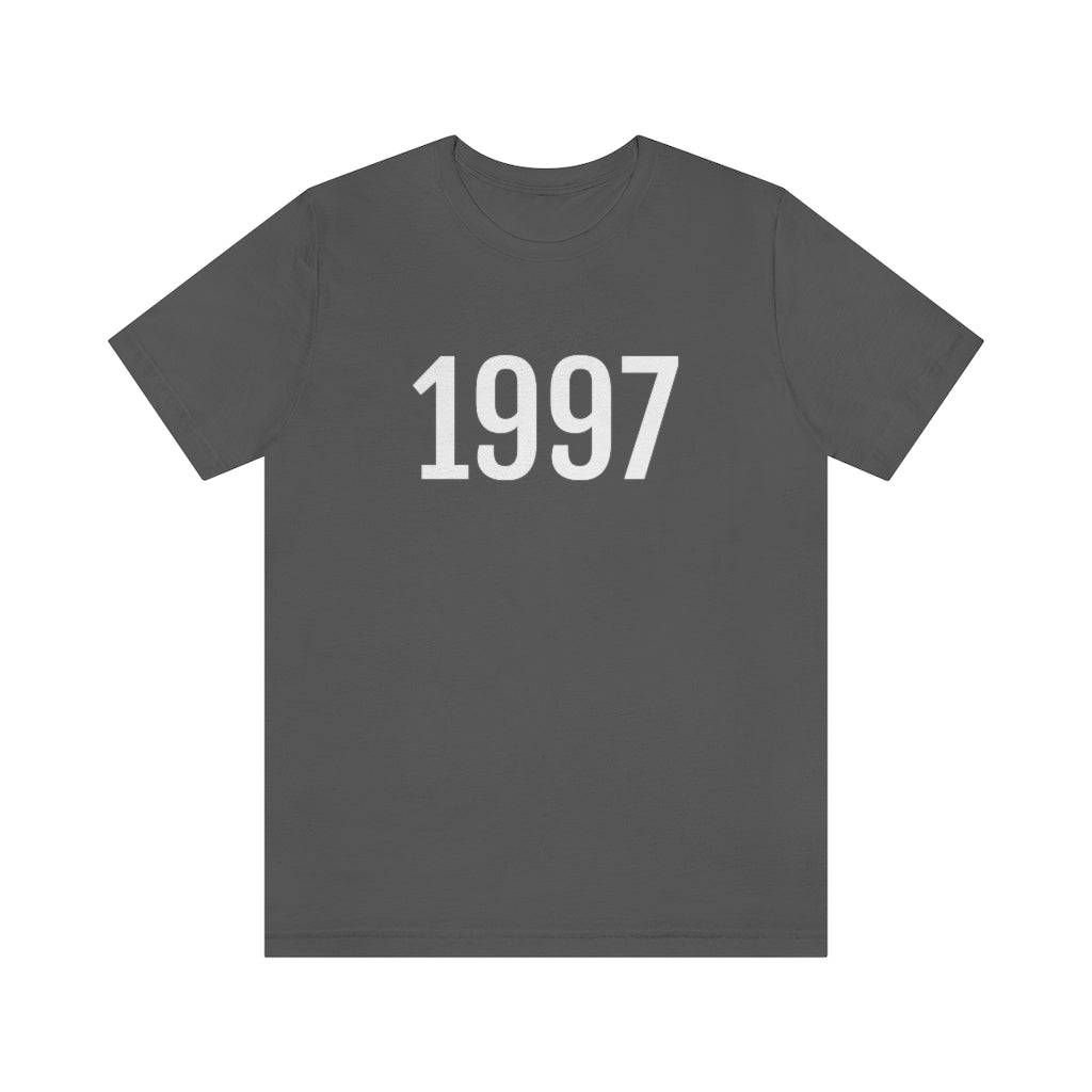 T-Shirt with Number 1997 On | Numbered Tee Asphalt T-Shirt Petrova Designs