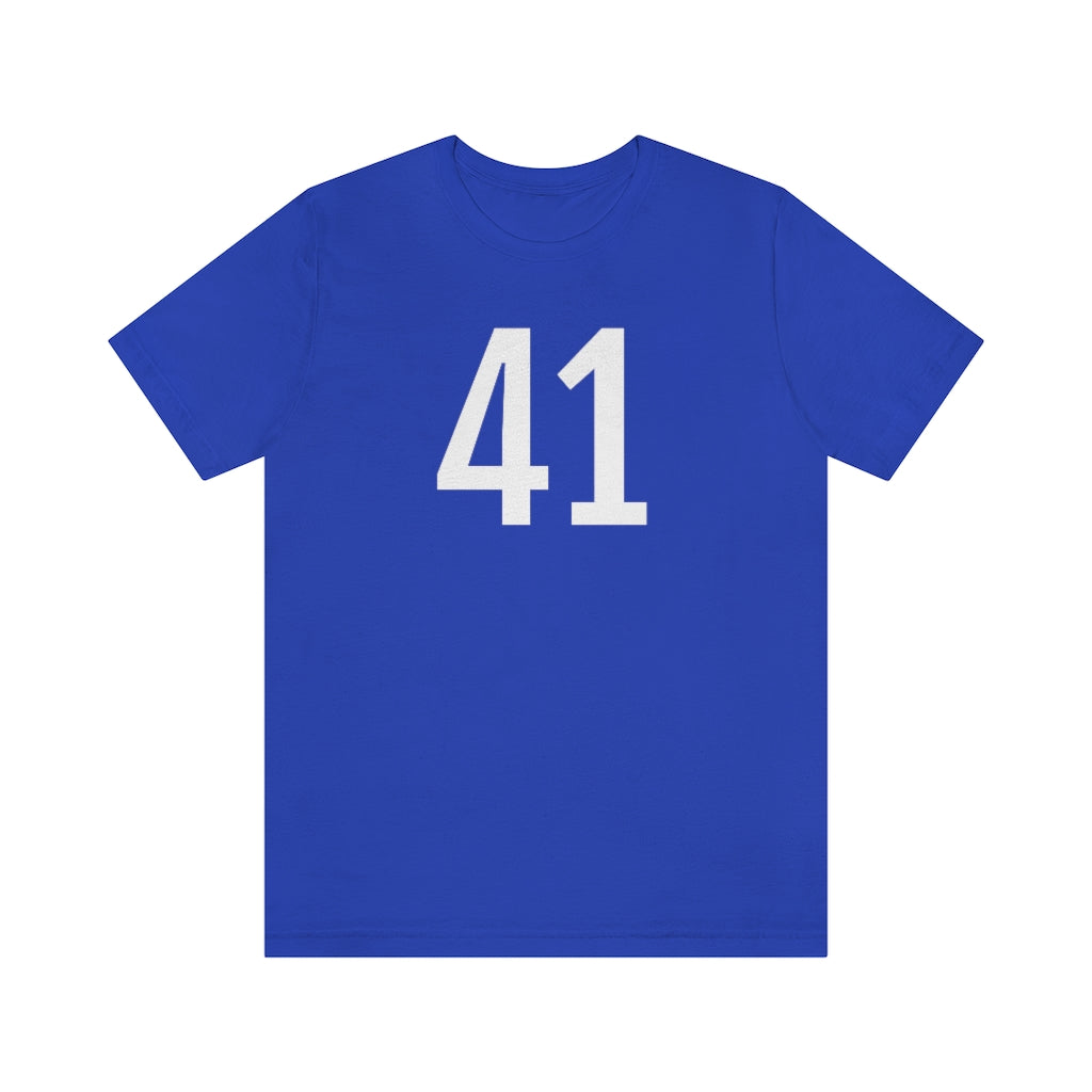 T-Shirt with Number 41 On | Numbered Tee True Royal T-Shirt Petrova Designs
