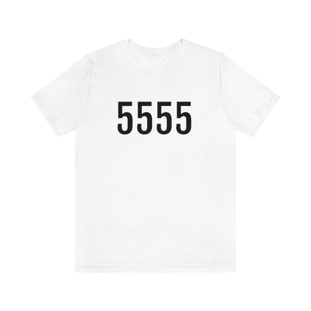 T-Shirt with Number 5555 On | Numbered Tee White T-Shirt Petrova Designs