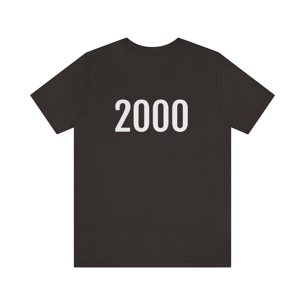 T-Shirt with Number 2000 On | Numbered Tee Brown T-Shirt Petrova Designs