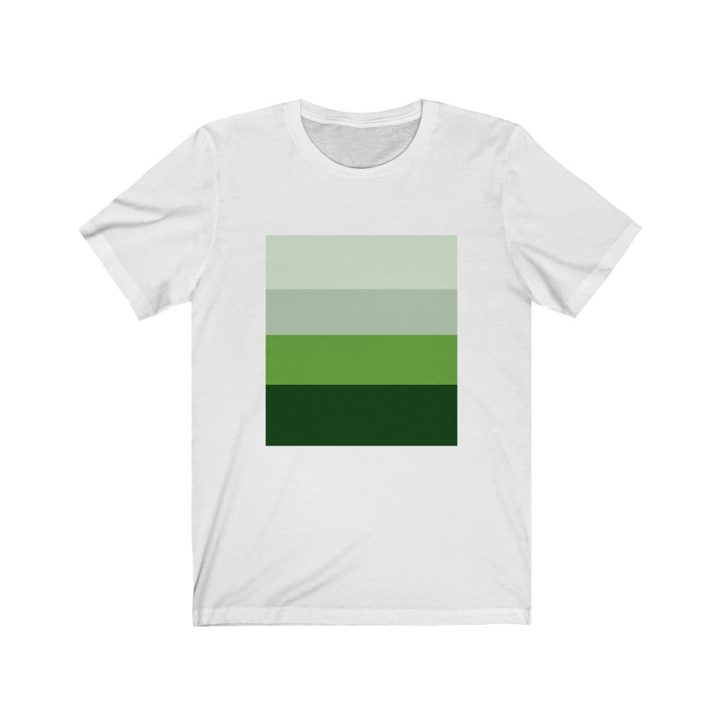 Shades of Green Rectangles Geometric T-Shirt | Contemporary Design | Petrova Designs White T-Shirt Casual Outfit Contemporary Design Cotton Crew neck Exceptional Craftsmanship Fashion Collection Fashion Statement Geometric Tee Geometric Tshirts geometrical t-shirt Gift for Fashion Enthusiasts Made in USA Modern Fashion Modern Wardrobe Petrova Designs Rectangle Pattern Shades of Green Sharp Lines T-shirts Trendy Fashion Unisex Versatile Style Vibrant Colors