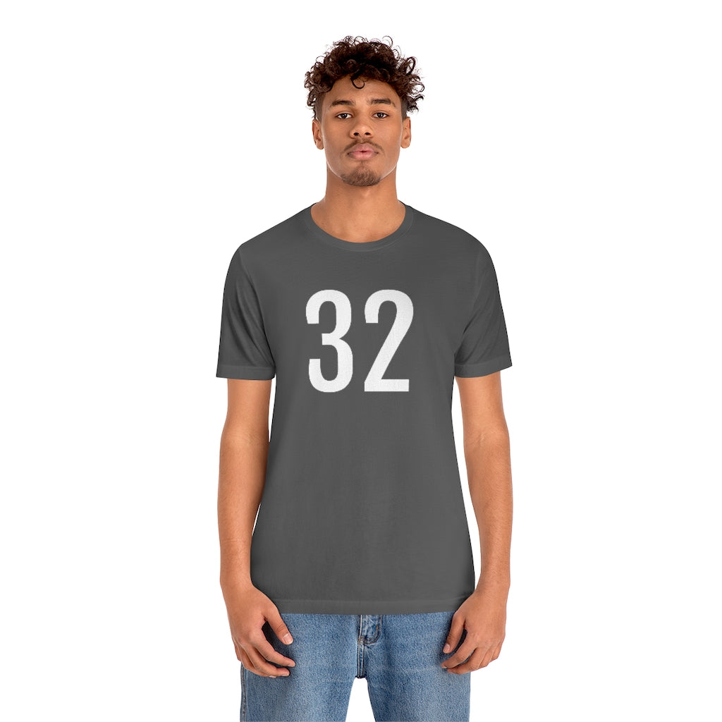 T-Shirt with Number 32 On | Numbered Tee T-Shirt Petrova Designs