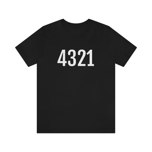 T-Shirt with Number 4321 On | Numbered Tee Black T-Shirt Petrova Designs