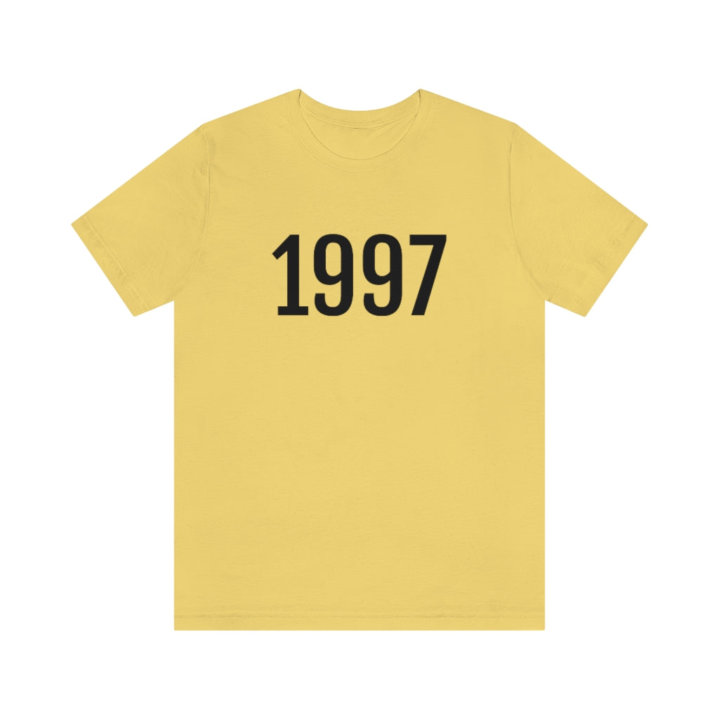 T-Shirt with Number 1997 On | Numbered Tee Yellow T-Shirt Petrova Designs
